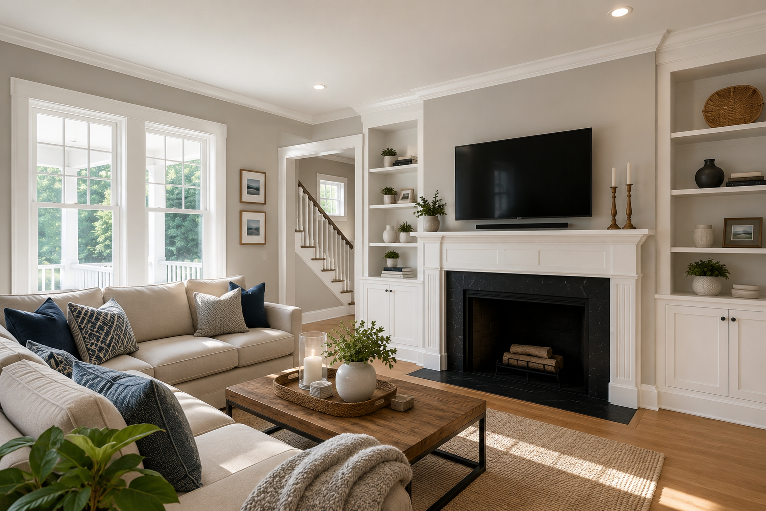 Freshly painted interior of a Cape Cod home