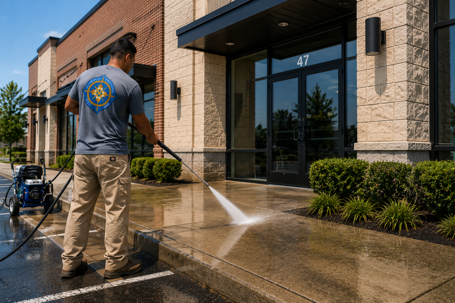 Commercial pressure washing in Hyannis for storefronts sidewalks and business properties