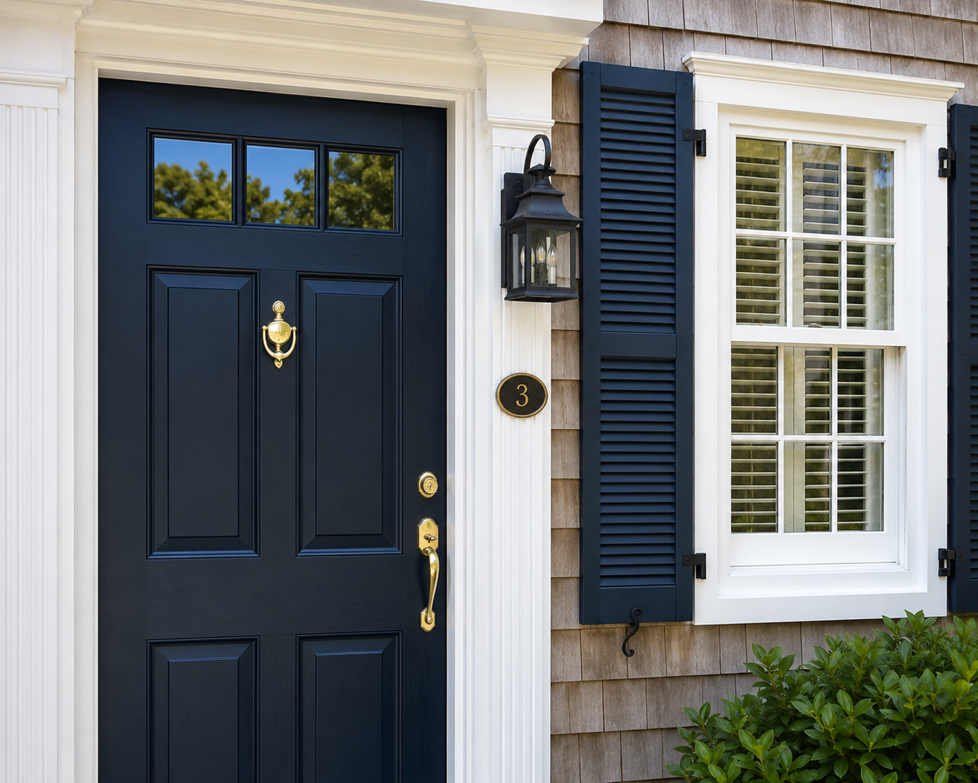 Exterior trim door and shutter painting in Hyannis