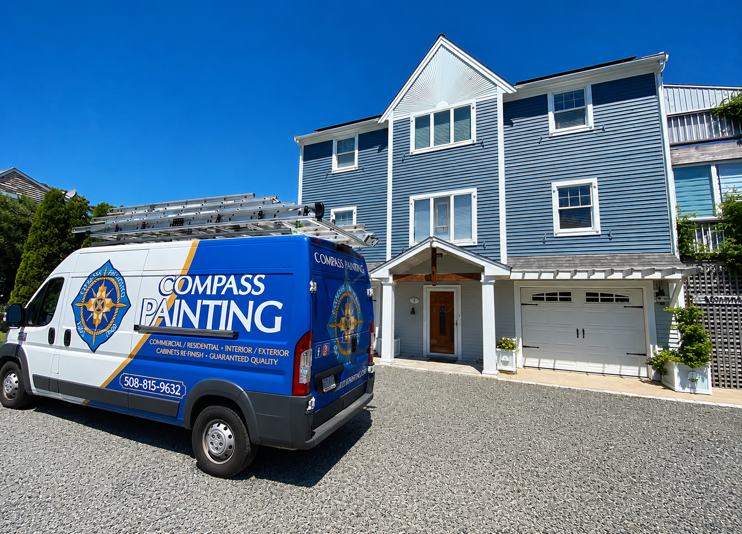 Exterior house painting by Compass Painting in Hyannis Cape Cod