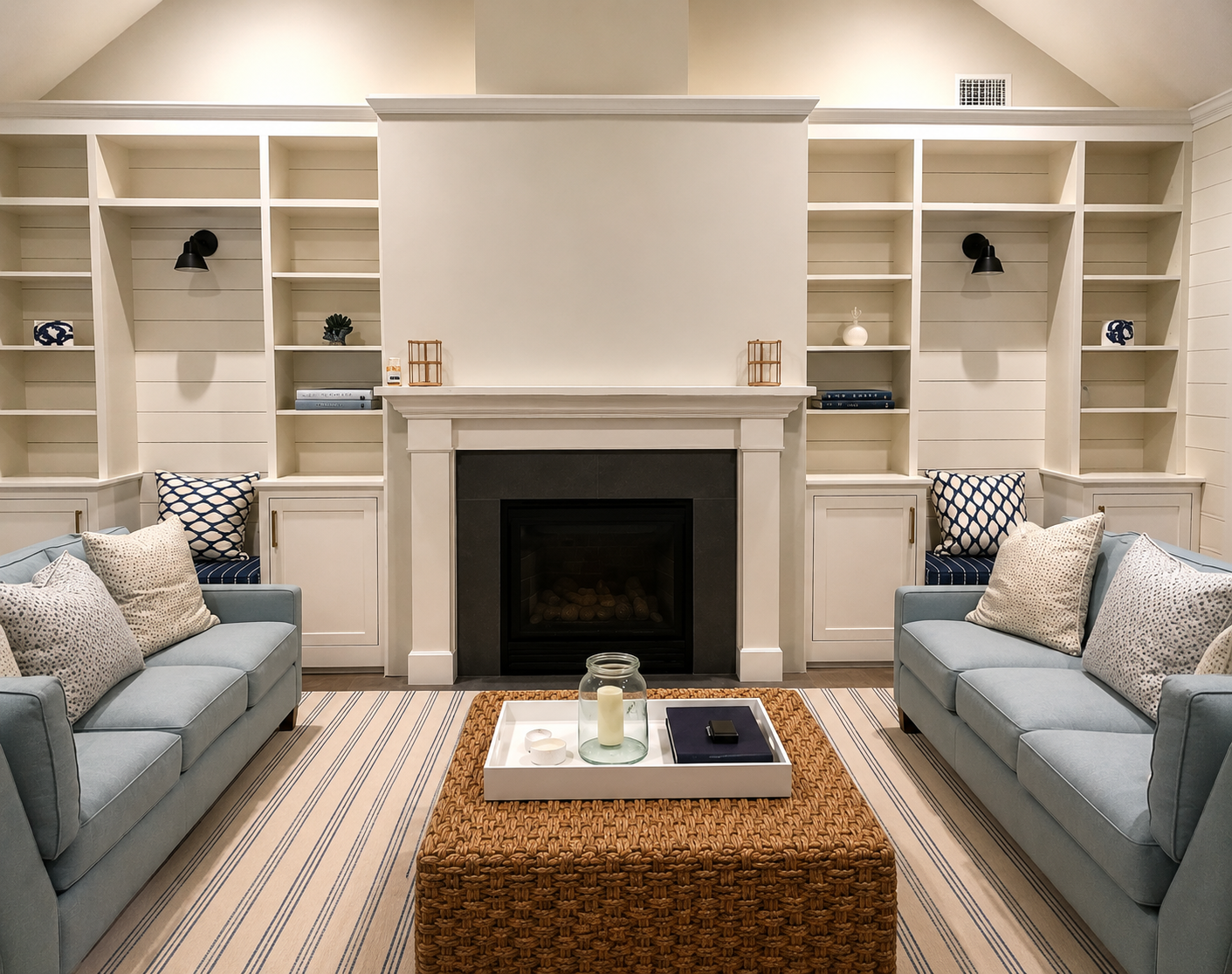Freshly painted interior living room in a Hyannis, MA home by Compass Painting